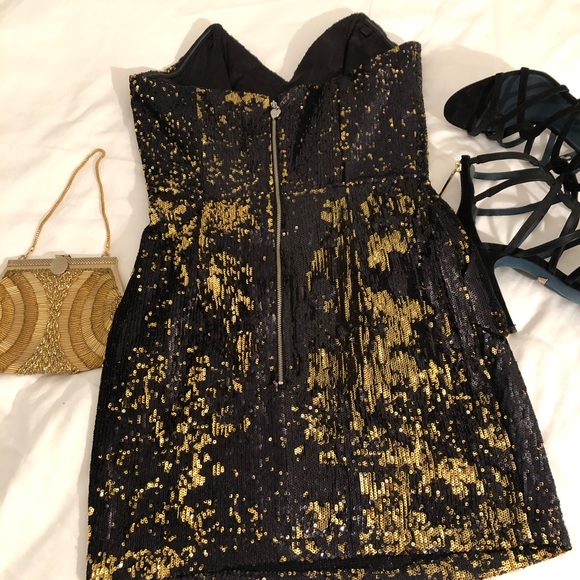 Two tone sequence party dress - Picture 4 of 8